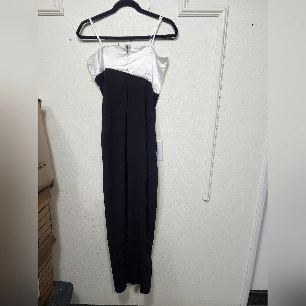 Lulu's Black and White Strapless Maxi Dress - Picture 9 of 10